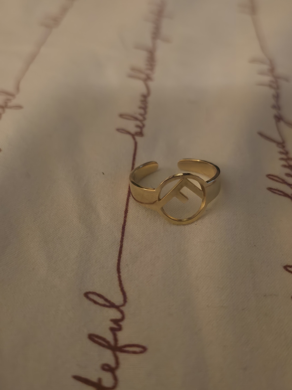 Minimalist Gold Tone Adjustable Ring for Women-Size 8